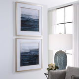 Wall Art Rising Blue Abstract Framed Prints, Set/2