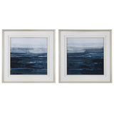 Wall Art Rising Blue Abstract Framed Prints, Set/2