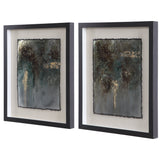 Wall Art Rustic Patina Framed Prints, Set/2