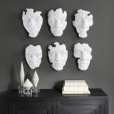 Wall Art Self-Portrait White Mask Wall Decor // Set of 6