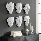 Wall Art Self-Portrait White Mask Wall Decor // Set of 6