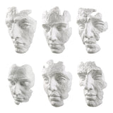 Wall Art Self-Portrait White Mask Wall Decor // Set of 6