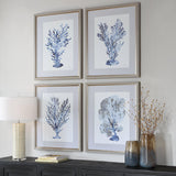 Wall Art Shibori Coral Framed Prints // Set of 4