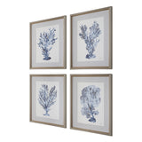Wall Art Shibori Coral Framed Prints // Set of 4