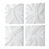 Wall Art Snowdrift Scultped White Wall Decor // Set of 4