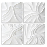 Wall Art Snowdrift Scultped White Wall Decor // Set of 4