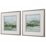 Wall Art Soft Sage Abstract Landscape Prints // Set of 2
