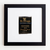 Wall Art St. Regis Hotel New Orleans Match Print // Black Frame Black Frame: $135