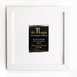 Wall Art St. Regis Hotel New Orleans Match Print // Black Frame Black Frame: $135