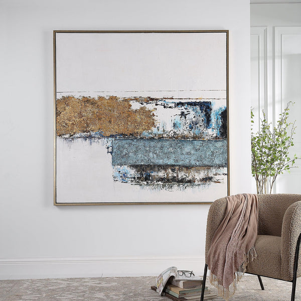Wall Art Stacked Against Hand Painted Canvas