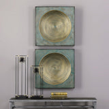 Wall Art Sybil Antique Gold Squares S/2
