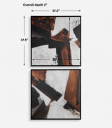 Wall Art Tactile Inspiration Framed Abstract Art // Set of 2