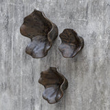 Wall Art Two Wood Wall Decor In Mocha // Set of 3