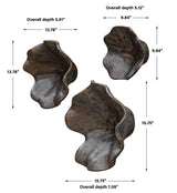 Wall Art Two Wood Wall Decor In Mocha // Set of 3