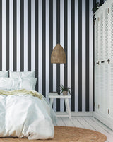 Wallpaper 3-in Stripe Wallpaper // Black & White