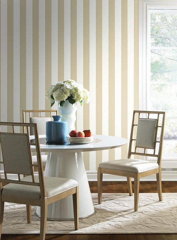 Wallpaper 3-in Stripe Wallpaper // Tan Metallic