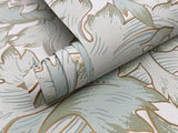 Wallpaper Acanthus Toss Wallpaper // Beige & Seafoam