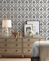 Wallpaper Adirondack Damask Wallpaper // Black & White