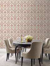 Wallpaper Adirondack Damask Wallpaper // Brown & Beige