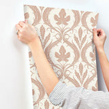 Wallpaper Adirondack Damask Wallpaper // Brown & Beige