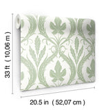 Wallpaper Adirondack Damask Wallpaper // Green & White