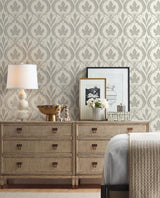Wallpaper Adirondack Damask Wallpaper // Grey & Beige