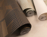 Wallpaper All Lined Up Wallpaper // Blue & Gold