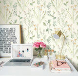 Wallpaper Alpine Botanical Wallpaper // White