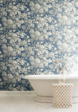 Wallpaper Antique Floral Wallpaper in Wedgewood Wallpaper // Blue & Grey