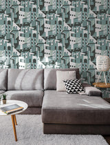 Wallpaper Arch Architectural Peel & Stick Wallpaper // Blue Grey