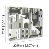 Wallpaper Arch Architectural Peel & Stick Wallpaper // Grey