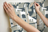 Wallpaper Architectural over Architectural Peel & Stick Wallpaper // Beige & Grey