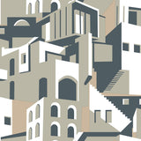 Wallpaper Architectural over Architectural Peel & Stick Wallpaper // Beige & Grey