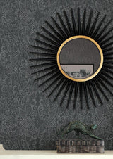 Wallpaper Ascot Damask Wallpaper // Black