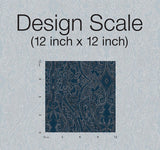 Wallpaper Ascot Damask Wallpaper // Dark Blue