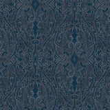 Wallpaper Ascot Damask Wallpaper // Dark Blue