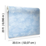 Wallpaper Atrium Clouds Peel & Stick Wallpaper // Blue