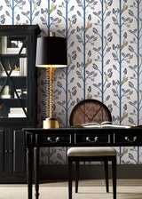 Wallpaper Aviary Branch Peel & Stick Wallpaper // Blue & Yellow
