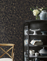 Wallpaper Aviary Peel & Stick Wallpaper // Black & Gold
