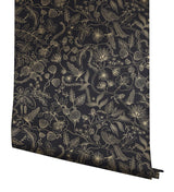 Wallpaper Aviary Peel & Stick Wallpaper // Black & Gold