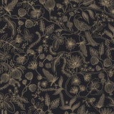 Wallpaper Aviary Peel & Stick Wallpaper // Black & Gold