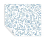 Wallpaper Aviary Peel & Stick Wallpaper // Blue & Cream