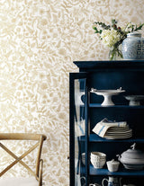Wallpaper Aviary Peel & Stick Wallpaper // Off White & Gold