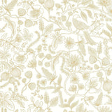 Wallpaper Aviary Peel & Stick Wallpaper // Off White & Gold
