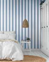 Wallpaper Awning Stripe Wallpaper // Blue