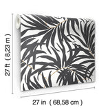 Wallpaper Bali Leaves Peel & Stick Wallpaper // Black