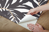 Wallpaper Bali Leaves Peel & Stick Wallpaper // Black