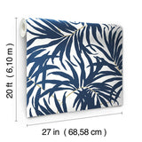 Wallpaper Bali Leaves Peel & Stick Wallpaper // Blue