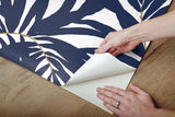 Wallpaper Bali Leaves Peel & Stick Wallpaper // Blue