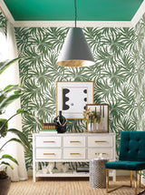 Wallpaper Bali Leaves Peel & Stick Wallpaper // Green
